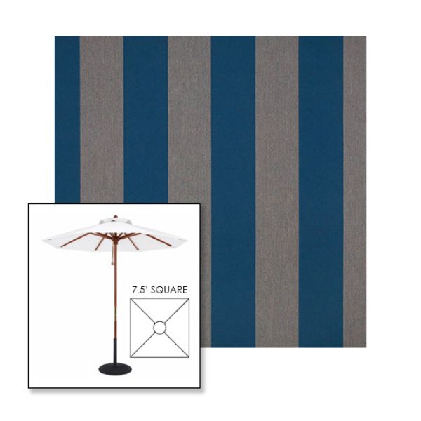 Picture of Beaufort Peacock | 7.5' Wood Square Frame Market Umbrella Sunbrella® Awning Fabric
