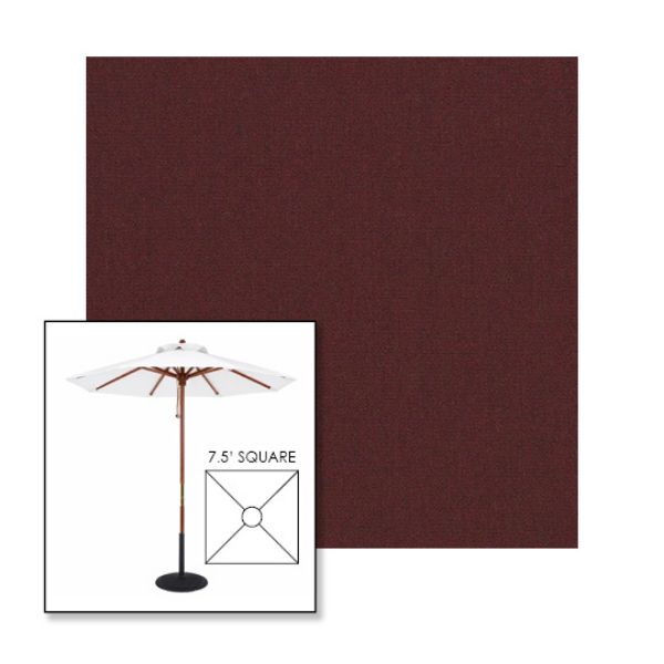 Picture of Black Cherry | 7.5' Wood Square Frame Market Umbrella Sunbrella® Awning Fabric