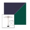Picture of Captain Navy Forest Green | 7.5' Wood Square Frame Market Umbrella Sunbrella® Awning Fabric