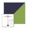 Picture of Captain Navy Ginkgo | 7.5' Wood Square Frame Market Umbrella Sunbrella® Awning Fabric