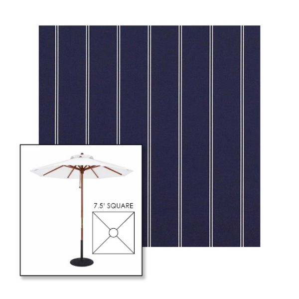 Picture of Cooper Navy | 7.5' Wood Square Frame Market Umbrella Sunbrella® Awning Fabric
