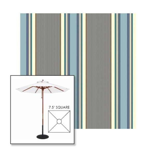 Picture of Emblem Dew | 7.5' Wood Square Frame Market Umbrella Sunbrella® Awning Fabric