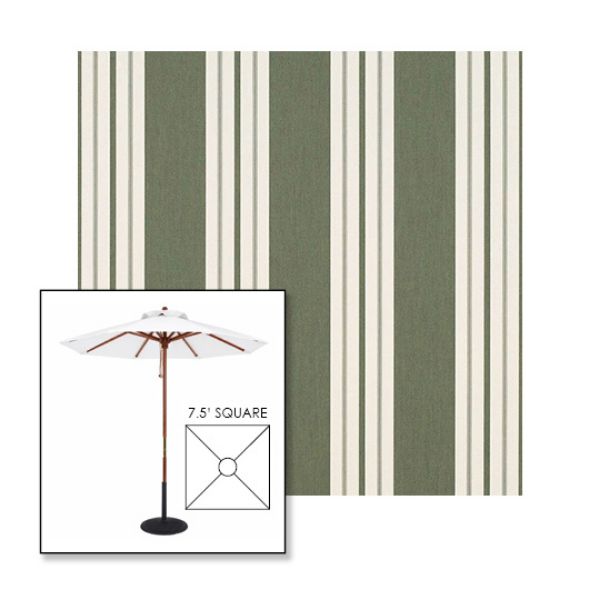 Picture of Fern Classic | 7.5' Wood Square Frame Market Umbrella Sunbrella® Awning Fabric