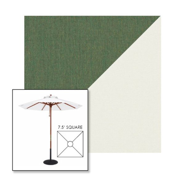 Picture of Fern Natural | 7.5' Wood Square Frame Market Umbrella Sunbrella® Awning Fabric