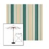 Picture of Forest Green Beige Natural Fancy | 7.5' Wood Square Frame Market Umbrella Sunbrella® Awning Fabric