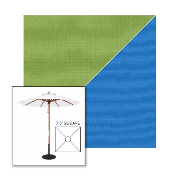 Picture of Ginkgo Capri | 7.5' Wood Square Frame Market Umbrella Sunbrella® Awning Fabric