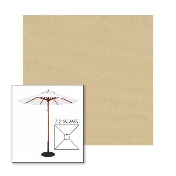 Picture of Linen | 7.5' Wood Square Frame Market Umbrella Sunbrella® Awning Fabric