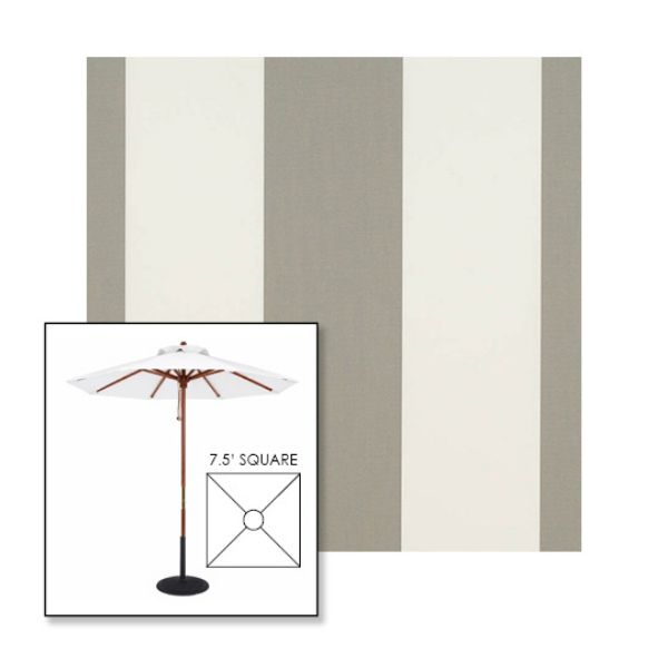 Picture of Manhattan Fog | 7.5' Wood Square Frame Market Umbrella Sunbrella® Awning Fabric