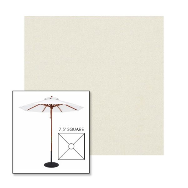Picture of Oyster | 7.5' Wood Square Frame Market Umbrella Sunbrella® Awning Fabric