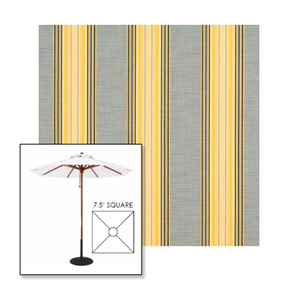 Picture of Rodanthe Metallic | 7.5' Wood Square Frame Market Umbrella Sunbrella® Awning Fabric