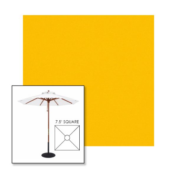 Picture of Sunflower Yellow | 7.5' Wood Square Frame Market Umbrella Sunbrella® Awning Fabric