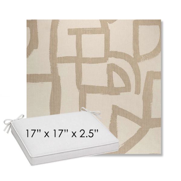 Picture of Brushstroke Stucco | Sunbrella® 17" x 17" Outdoor Dining Cushion
