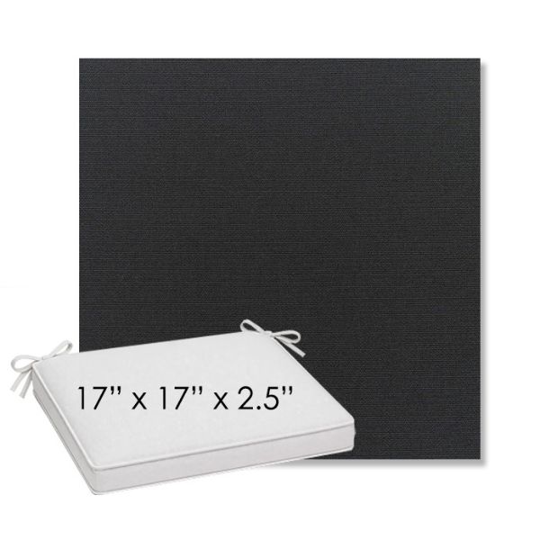 Picture of Canvas Black | Sunbrella® 17" x 17" Outdoor Dining Cushion