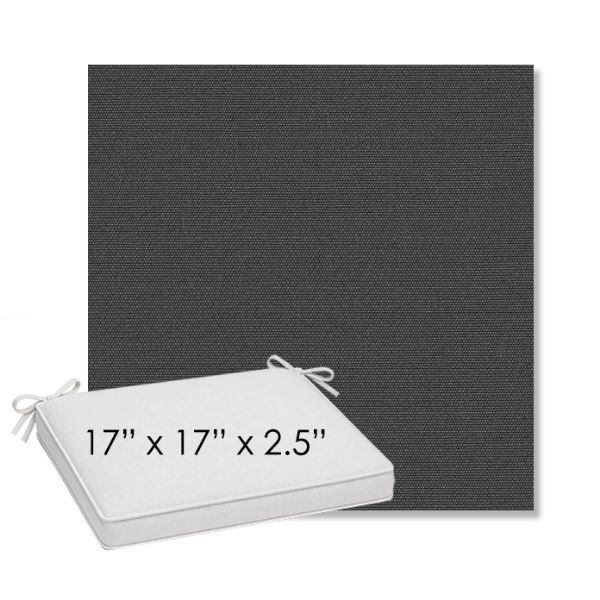 Picture of Canvas Carbon | Sunbrella® 17" x 17" Outdoor Dining Cushion