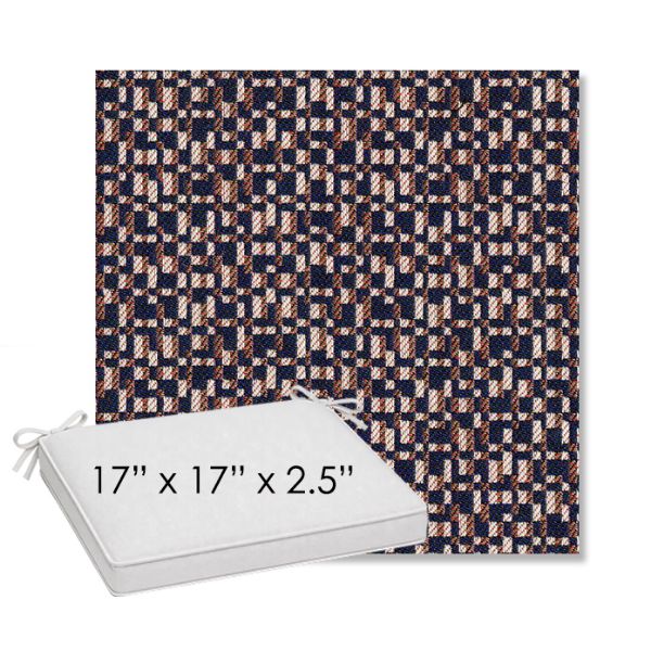 Picture of Carat Azurite | Sunbrella® 17" x 17" Outdoor Dining Cushion