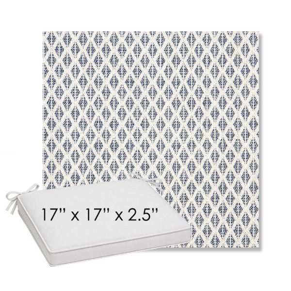 Picture of Detail Denim | Sunbrella® 17" x 17" Outdoor Dining Cushion