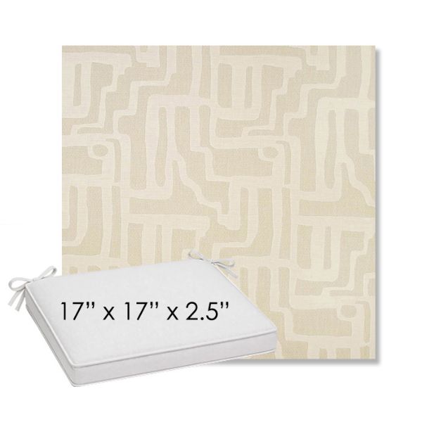 Picture of Escher Alabaster | Sunbrella® 17" x 17" Outdoor Dining Cushion