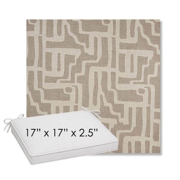 Picture of Escher Greige | Sunbrella® 17" x 17" Outdoor Dining Cushion