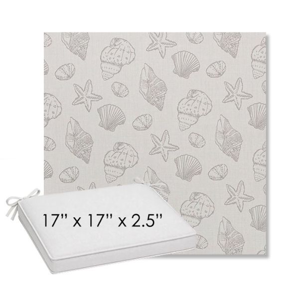 Picture of Nantucket Fossil | Sunbrella® 17" x 17" Outdoor Dining Cushion