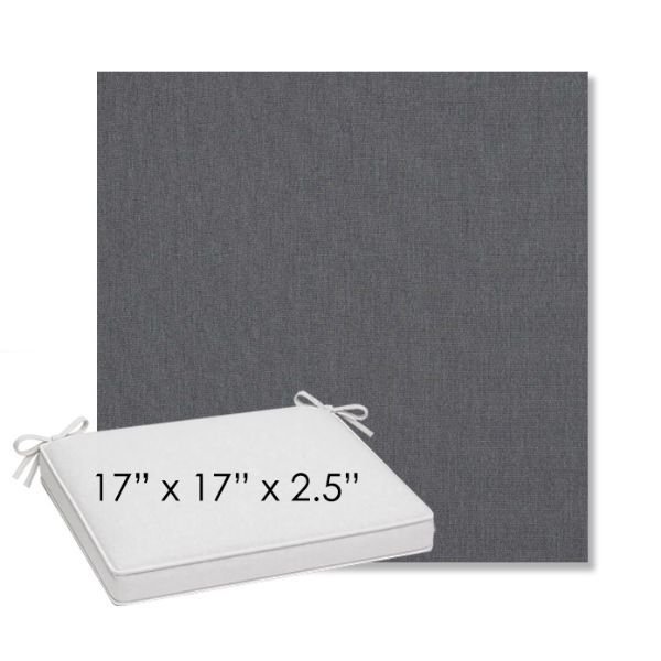 Picture of Natte Charcoal Chine | Sunbrella® 17" x 17" Outdoor Dining Cushion