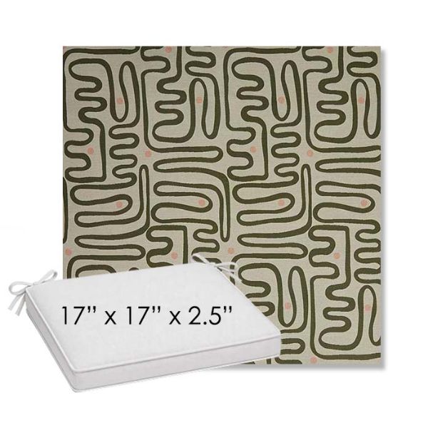 Picture of Nema Sagebrush | Sunbrella® 17" x 17" Outdoor Dining Cushion