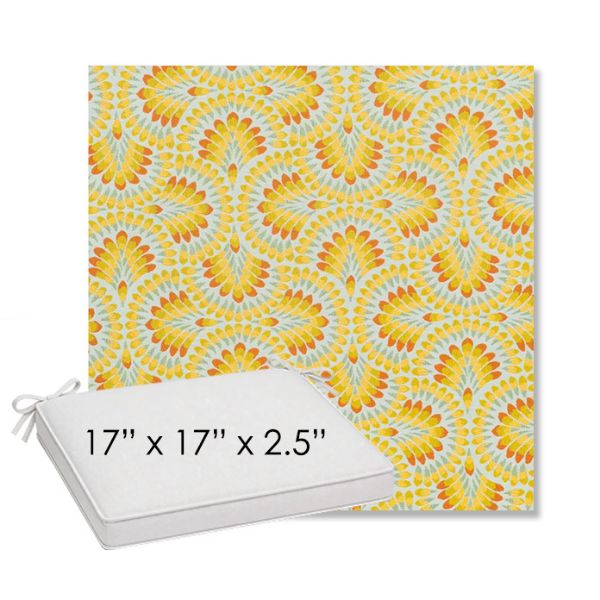 Picture of Plume Tropics | Sunbrella® 17" x 17" Outdoor Dining Cushion