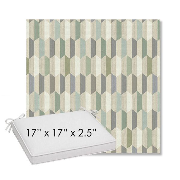 Picture of Precise Spring | Sunbrella® 17" x 17" Outdoor Dining Cushion