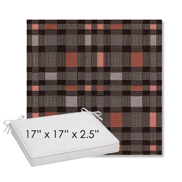 Picture of Rubix Huckleberry | Sunbrella® 17" x 17" Outdoor Dining Cushion