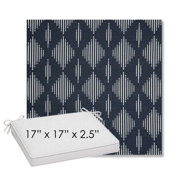 Picture of Spinner Diamond Midnight | Sunbrella® 17" x 17" Outdoor Dining Cushion