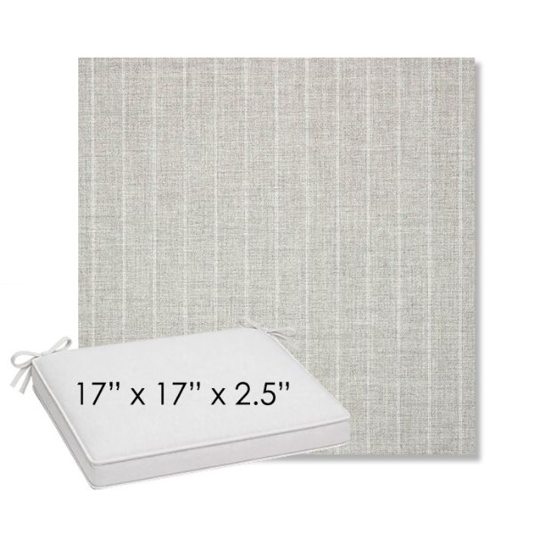 Picture of Ticking Fog | Sunbrella® 17" x 17" Outdoor Dining Cushion