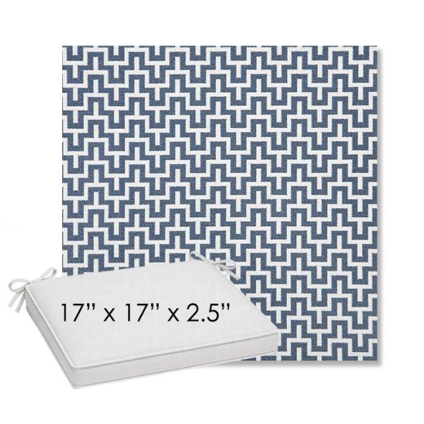 Picture of Underline Denim | Sunbrella® 17" x 17" Outdoor Dining Cushion
