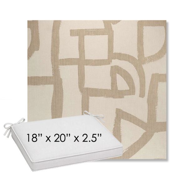 Picture of Brushstroke Stucco | Sunbrella® 18" x 20" Outdoor Dining Cushion