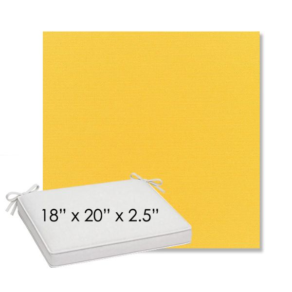 Picture of Canvas Sunflower Yellow | Sunbrella® 18" x 20" Outdoor Dining Cushion