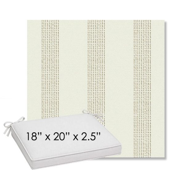 Picture of Caper Linen | Sunbrella® 18" x 20" Outdoor Dining Cushion