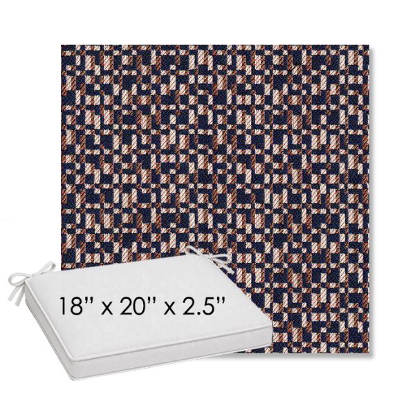 Picture of Carat Azurite | Sunbrella® 18" x 20" Outdoor Dining Cushion