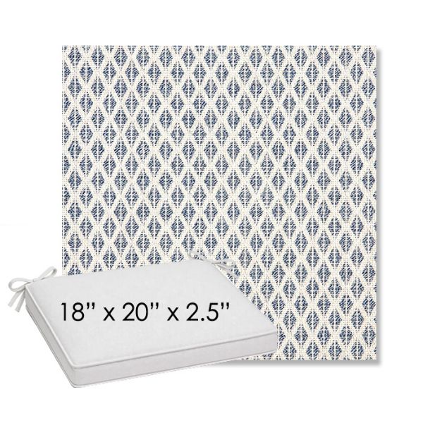 Picture of Detail Denim | Sunbrella® 18" x 20" Outdoor Dining Cushion