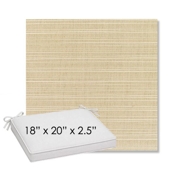 Picture of Dupione Sand | Sunbrella® 18" x 20" Outdoor Dining Cushion