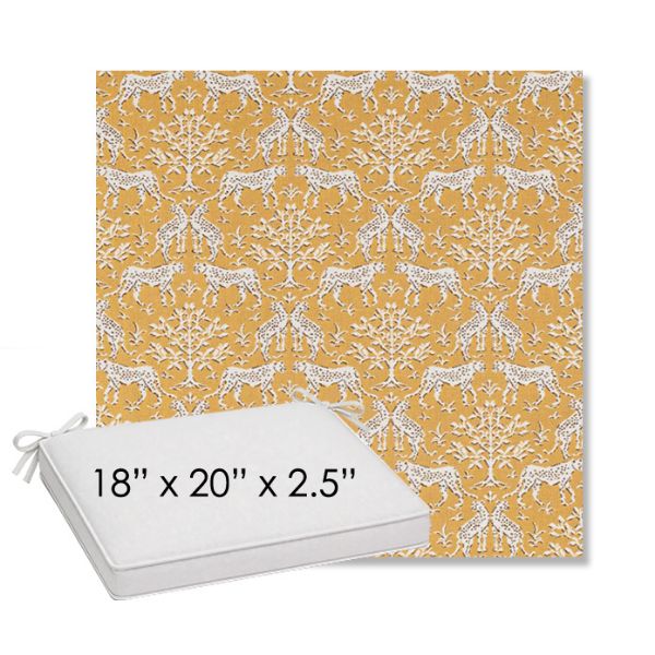 Picture of Jaipur Frame Honey | Sunbrella® 18" x 20" Outdoor Dining Cushion