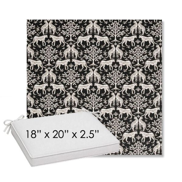 Picture of Jaipur Frame Onyx | Sunbrella® 18" x 20" Outdoor Dining Cushion