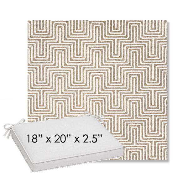 Picture of Key Figure Mineral | Sunbrella® 18" x 20" Outdoor Dining Cushion