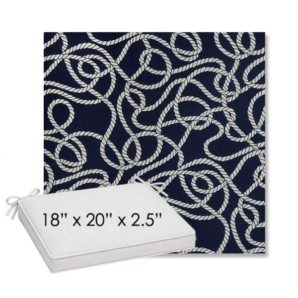 Picture of Maritime Nautical | Sunbrella® 18" x 20" Outdoor Dining Cushion