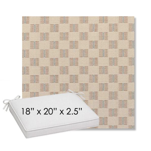 Picture of Mend Terracotta | Sunbrella® 18" x 20" Outdoor Dining Cushion