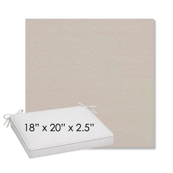 Picture of Natte Linen Chalk | Sunbrella® 18" x 20" Outdoor Dining Cushion