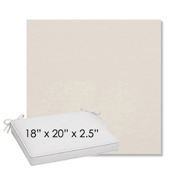 Picture of Natte White | Sunbrella® 18" x 20" Outdoor Dining Cushion
