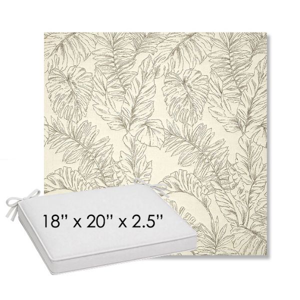 Picture of Palma Whitesand | Sunbrella® 18" x 20" Outdoor Dining Cushion