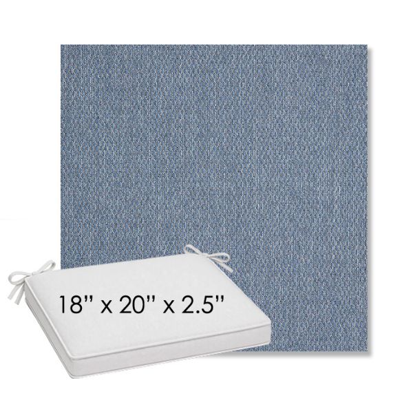 Picture of Pique Denim | Sunbrella® 18" x 20" Outdoor Dining Cushion