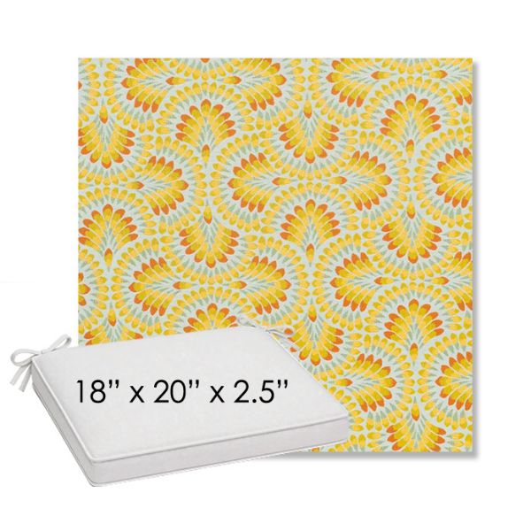 Picture of Plume Tropics | Sunbrella® 18" x 20" Outdoor Dining Cushion