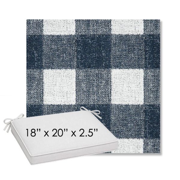 Picture of Preso Indigo | Sunbrella® 18" x 20" Outdoor Dining Cushion