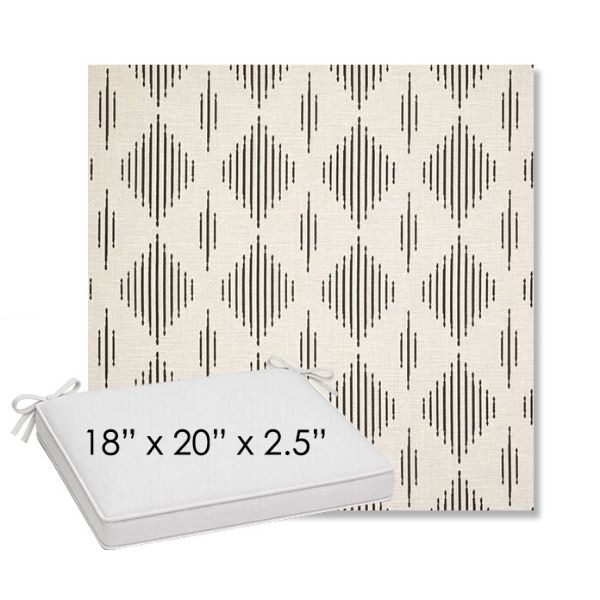 Picture of Spinner Diamond Onyx | Sunbrella® 18" x 20" Outdoor Dining Cushion