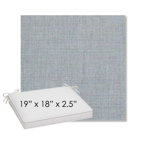 Picture of Ambrose Chambray | Sunbrella® 19" x 18" Outdoor Dining Cushion
